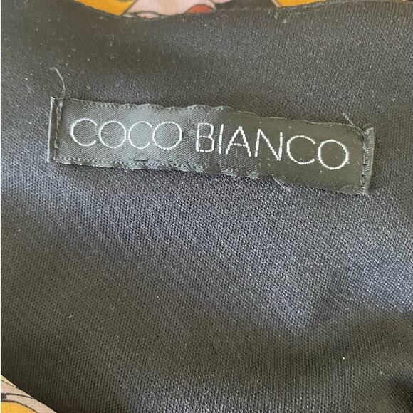 Coco Bianco Top Women Multicolor V-Neck Long Flare Sheer Sleeve Lined‎ Pullover - Picture 2 of 12